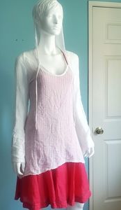 Fresh Laundry White v-neck hoodie w/ bell sleeves